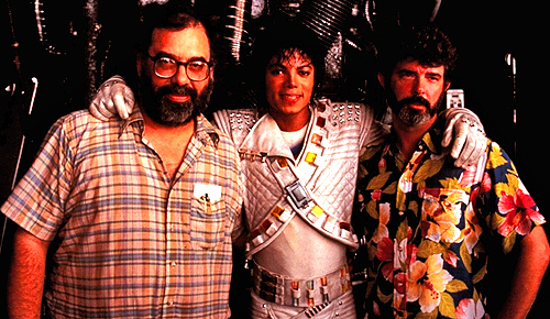 Francis Ford Coppola, Michael Jackson et Georges Lucas sur le tournage de Captain EO